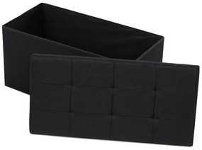 Taboret z miejscem do przechowywania, czarny, 76 x37 x 37 cm