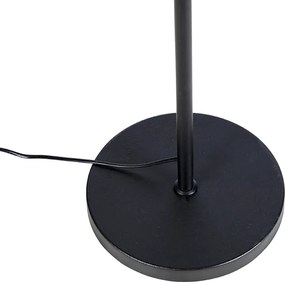 Czarna lampa podłogowa z aksamitnym abażurem w kolorze pawia z złotem 35 cm - Parte