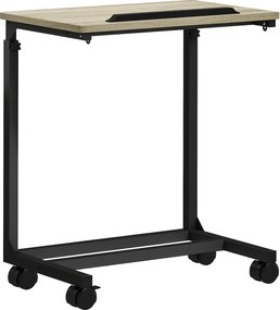 HOMCOM Stolik pomocniczy, biurko, stolik nocny, regulowana wysokość, 4 kółka, metalowa rama