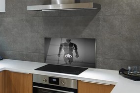 Szkło do Kuchni na Ścianę Rzeźba Męskich Mięśni