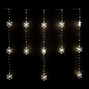 Kurtyna świetlna zewnętrzna Snowflakes, 120x120cm, LED ciepła biała, timer, 8 funkcji, 120 cm