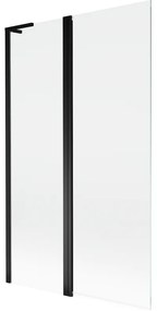 Mexen Mist L parawan nawannowy 2-skrzydłowy 110 x 150 cm, transparent, czarny - 8A9L-110-011-70-00