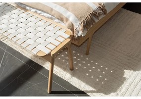 Białe/naturalne łóżko dwuosobowe z litego drewna dębowego 180x200 cm Fawn – Gazzda