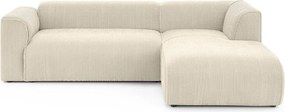 Beżowy sztruksowy narożnik (prawostronny/z szezlongiem) Merid – Ropez