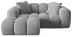 Jasnoszary narożnik z tkaniny szenilowej (lewostronny/z szezlongiem) Treno – Cosmopolitan Design