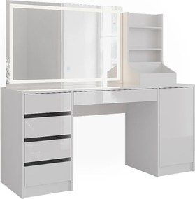 Stół toaletowy biały/biały wysoki połysk 158.2x50.1x76 sherry