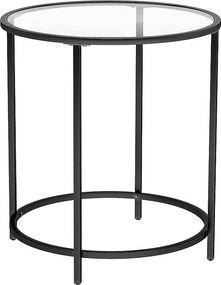 Okrągły stolik kawowy Valora ze szklanym blatem do salonu