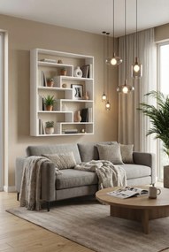 Skandynawski Regał Biały Wiszący Lub Stojący Dąb W1-P20