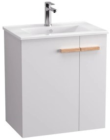 Szafka pod umywalkę L-WOOD 59 cm biały połysk KROFAM