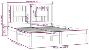 Dwuosobowe czarne łóżko z drewna 160x200 - Basel 6X