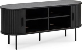 Szafka RTV do Salonu Dwudrzwiowa TRISH 120 cm Czarna Nowoczesna