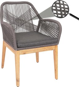 Krzesło ogrodowe MCW-H56b,  szary poduszka antracyt