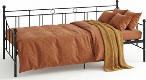 Czarne metalowe łóżko 90x200 cm P1-L94