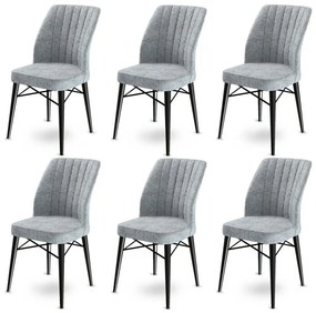 Zestaw krzeseł do jadalni Flex Grey and Black, 6 szt.