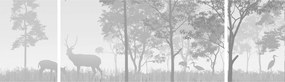Obraz - Łąka z jeleniami (170x50 cm)
