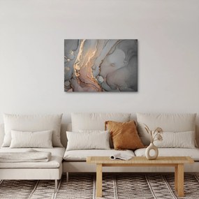 Obraz - Szaro - złoty marmur (70x50 cm)