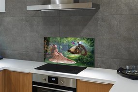 Panel nad Blat Kuchenny Kobieta z Bażantem w Lesie