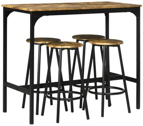 HOMCOM Zestaw barowy stół z 4 krzesłami nowoczesny design do jadalni kompaktowy | Aosom PL