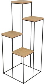 4-poziomowy kwietnik w stylu loft czarny + dąb lancelot T0-B13
