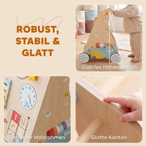 AIYAPLAY 3 w 1 chodzik treningowy z odpinaną, dwustronną tablicą aktywności, torbą i kółkami dla 1-3 lata | Aosom PL