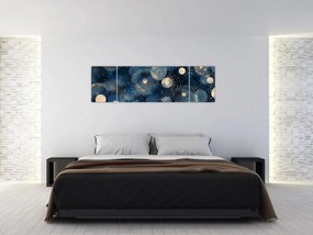 Obraz - Niebiesko-złote pierścienie (170x50 cm)