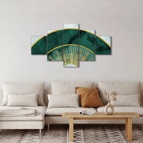 Obraz - Kształty ze złotą teksturą (125x70 cm)
