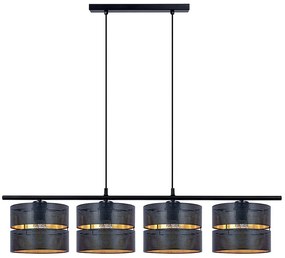 Ażurowa czarno-złota lampa nad stół z 4 kloszami - 3X A551 C5-H86