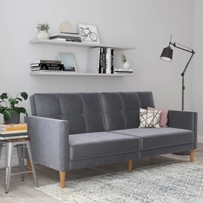 Szara aksamitna rozkładana sofa 207 cm Lilly – Støraa