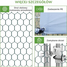 PawHut PewHut XXL kurnik zewnętrzny z kloszem stalowym 3 x 6 x 2 m
