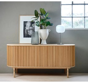 Niska komoda w dekorze dębu 160x73 cm Carno – Unique Furniture