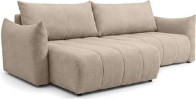 Narożnik Flo, z funkcją spania, do salonu, tkanina Poso, cappuccino (02)