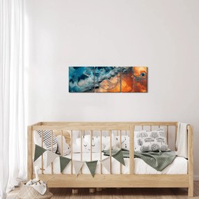 Obraz - Woda i ogień (z zegarem) (90x30 cm)