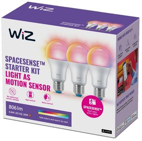 ZESTAW 3x Żarówka ściemnialna LED RGBW A60 E27/8,8W/230V 2200-6500K Wi-Fi - WiZ