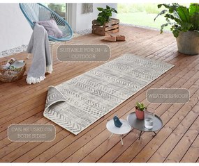 Szaro-kremowy chodnik odpowiedni na zewnątrz NORTHRUGS Biri, 80x250 cm
