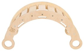 Huśtawka z litego drewna sosnowego w naturalnym kolorze 39x75x38 cm Montessori – Meowbaby