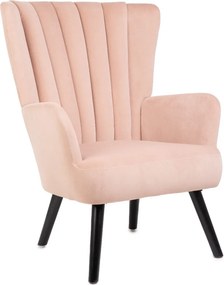 Welurowy fotel w stylu skandynawskim Mills, nóżki czarne