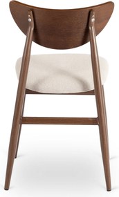 Krzesło Tapicerowane z Drewna Giętego BRAGA Orzech/Krem Retro