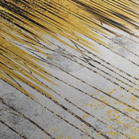 Obraz - Złote linie (z zegarem) (90x30 cm)