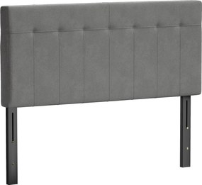 HOMCOM Zagłówek regulacja 3-stopniowa z metalowymi nogami aksamitny styl do sypialni 140x10x106/116/126 cm Szary | Aosom PL
