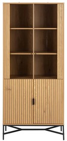 Witryna w dekorze dębu w naturalnym kolorze 80x180x40 cm Jaipur – Actona