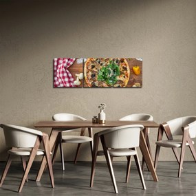 Obraz pizzy (z zegarem) (90x30 cm)