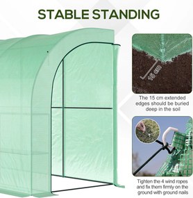 Outsunny Szklarnia ogrodowa z pokrywą z folii, odporna na UV, 3 poziomy, drzwi na zamek błyskawiczny, Zielona