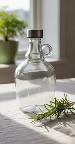 Karafka szklana Butelka Galon 1000ml Ucho Dama Na Wino Whisky Grube Szkło