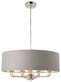 Endon 94415 - Żyrandol na łańcuchu HIGHCLERE 8xE14/40W/230V szary/chrom błyszczący