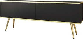 Szafka RTV wisząca VENEZIA 135 cm do Salonu pod Telewizor - Czarny