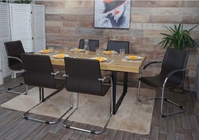 Krzesło do jadalni Perm (zestaw 6 sztuk),  brązowy