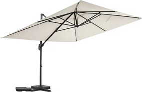 Aluminiowy parasol ogrodowy Sky 4" offset - 3 x 4 m - Ecru