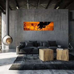 Obraz sylwetki drapieżnika (170x50 cm)