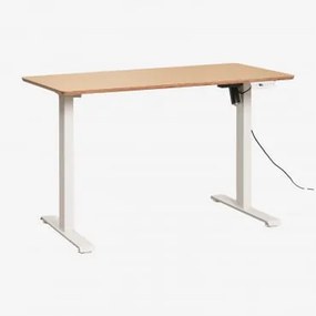 Biurko Elektryczne Serpi Prostokątne Z Podnośnikiem Elektrycznym 120x60 Cm Z Funkcją Pamięci Ustawień, Drewno I Żelazo Roble & Blanco - Sklum