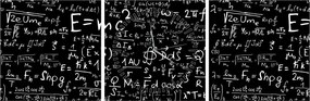 Obraz - Matematyka (z zegarem) (90x30 cm)